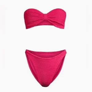 Hunza G Raspberry Metallic Hunza G | Swim | Hunza G Jean Bandeau Bikini Set Metallic Raspberry One ...